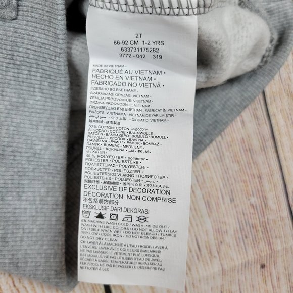 Hurley Core Fleece Pullover Hoodie, 2T, Gray, Kangaroo Pocket, New With Tags NWT - Picture 6 of 6